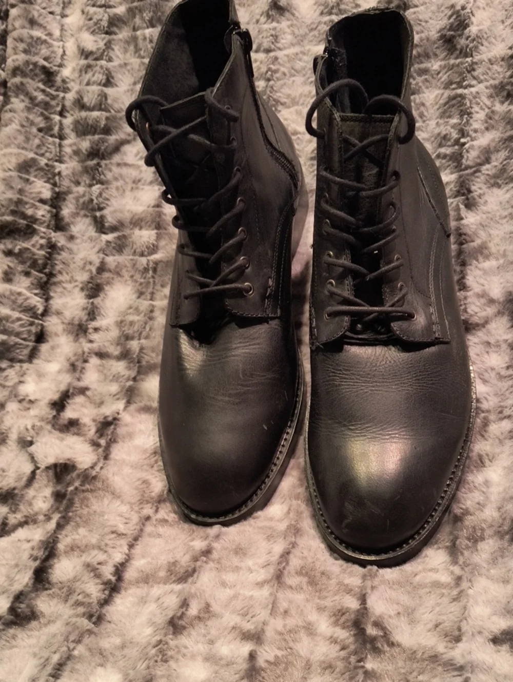 Mark Nason Men's Black Lace-Up Leather Boots